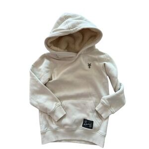 Frye size 6 cream Sherpa lined hoodie sweatshirt‎ boys girls warm
